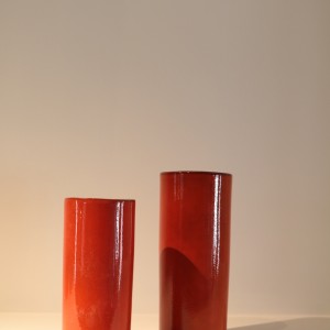 Orange cylindrical Vases 